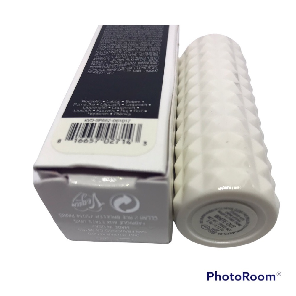 KVD Kat Von D Studded Kiss Creme Lipstick WHITE OUT mixer shade new goth… - Picture 2 of 11